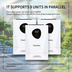 GreenPower Stock UE 6.2KW Salida dual 6200VA Inversor de energía solar Control MPPT 48V 6.2KW Inversor solar híbrido - Product Image 5