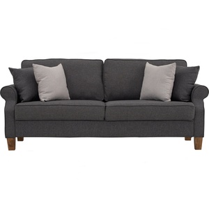 Sophisticated Grey Fabric IMPALA 3 Seater <b>Sofa</b> Modern Large Couch with Sturdy Wood Base <b>for</b> Contemporary Home Interiors - Product Image 2