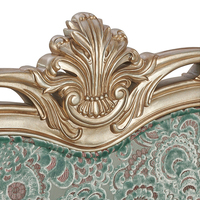 Ensemble de canapés sectionnels de luxe élégants à la française, fauteuils d'appoint en bois massif sculptés à la main avec tissu floral pour salon