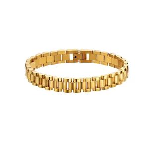 8/8.86 Inches Long 15MM Wide Vintage Chain Wristband <b>Men</b> Gold Plated Stainless Steel Diamond Main Stone <b>Men's</b> Chain Bracelet - Product Image 5