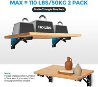 Supports muraux pliables, supports d'étagère repliables, utilisation DIY gain de place, pour bancs, tables, plans de travail, projets de garage