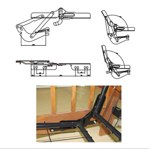Folding Sofa Bed <b>Hinge</b> Carbon Steel Black Electrophoresis <b>Spring</b> <b>Hinge</b> For Living Room Furniture - Product Image 2