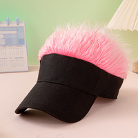 Nouvelle Casquette Perruque Multicolore Unisexe Hip Hop, Casquette de Baseball à Visière en Fourrure Colorée, Chapeau Amusant de Célébrité Internet