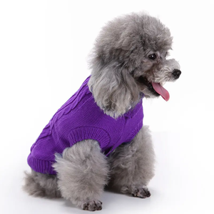 Vintage Christmas Warm Soft Winter Pet Hand Made <strong>Dog</strong> <strong>Jumper</strong> Crochet <strong>Pattern</strong> <strong>Free</strong> Red <strong>Dog</strong> Clothes Pet Accessories - Product Image 3