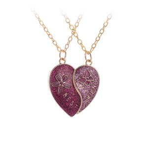 Nuevo Collar Magnético con Letras <span class=keywords><strong>para</strong></span> Mejores Amigas, Collar con Colgante en Forma de Corazón Rosa, Accesorios de Joyería <span class=keywords><strong>para</strong></span> Mujer - Product Image 1
