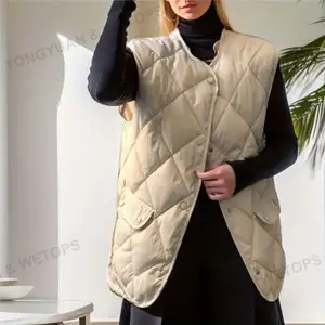 Custom Kleding Womens Puffer Vest Winter Mouwloos Jasje Dames Gewatteerde Vesten Dames Gilet Lichtgewicht Warm Gewatteerd Casual