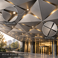Panneaux de canopée en aluminium gaufré haut de gamme, taille personnalisée, pour plafonds métalliques d'hôtels et bureaux, et auvents de façade extérieure