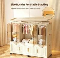 Armoire de rangement pliable et portable tendance avec porte transparente anti-poussière pour chambre à coucher et organisation des vêtements à domicile
