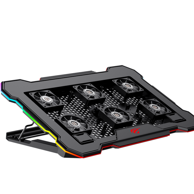 Havit F2071 RGB Ergonomic Comfort Notebook Cooler Lightweight Gaming Laptop Cooler Stand Laptop Cooling Pad with 6 Cooling Fans