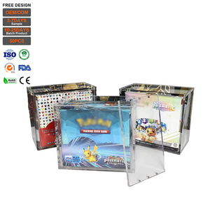 Boîte en acrylique transparente carrée personnalisée pour les boosters Pokémon <span class=keywords><strong>Evolutions</strong></span>, les boîtes d'entraînement Elite Prismatic <span class=keywords><strong>Evolutions</strong></span> - Product Image 1
