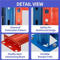 Étagère de palettisation personnalisée à structure stable en acier laminé à froid 3 couches, brossé, avec protection anticorrosion et fentes pour cartes