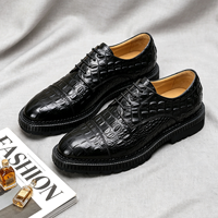 1 paire MOQ Chaussures habillées pour hommes en cuir Derby à semelle légère, entièrement embossées croco, plateforme épaisse, qualité supérieure