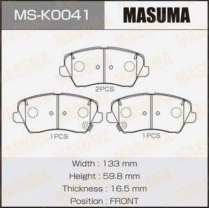 Pastiglie Freno Semimetalliche MASUMA MS-K0041 Formula Ready Fit Anti-Squeal per <span class=keywords><strong>NAZA</strong></span> - Product Image 3