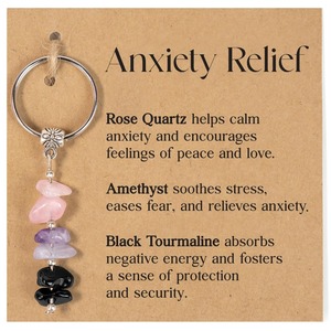 Natural Crystals Key Chains Healing Stones Keychain for New Beginnings Good Luck