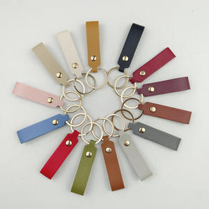 Llaveros de Cuero PU con Anillo Dorado, Correa de Cuero Casual, Llavero de Muñeca para Regalo Promocional - Product Image 1