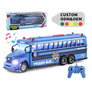Auto radiocomandata con luci e suoni simulati, modello prigione, giocattolo per bambini, 2.4G, autobus dei detenuti telecomandato - Product Image 1