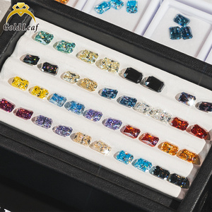 Goldleaf Vente en gros de haute qualité Radiant Cut Gray Plated Loose Gemstone VVS Moissanite Stones 1ct 2ct 3ct - Product Image 3