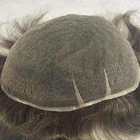 Système de remplacement capillaire, toupet pour hommes en cheveux humains Remy 8x10, entièrement noué à la main avec dentelle suisse complète