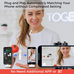 ポータブルワイヤレスLavalierマイクオーディオ/ビデオ録画用ミニK9マイクiPhone用ライブ放送 & ゲーム用 - Product Image 4