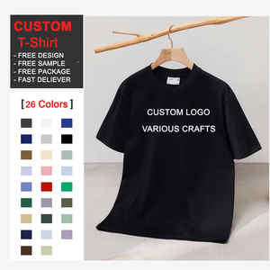 T-shirt in maglia stampata OEM 230gsm 100% cotone personalizzabile, ecologica, traspirante, stampa serigrafica, <span class=keywords><strong>abbigliamento</strong></span> all'ingrosso - Product Image 1