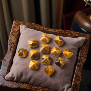 Bán buôn Chất lượng cao tự nhiên khoan Red <span class=keywords><strong>Tiger</strong></span> <span class=keywords><strong>Eye</strong></span> Mặt đá quý hạt vàng pha lê trang sức mắt - Product Image 1