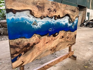 MESA DE MADERA COMPLETA DE ALTA CALIDAD CON RECUBRIMIENTO DE RESINA EPÓXICA PARA 4 PERSONAS, OFERTA ESPECIAL HASTA HOGARTE - Product Image 6