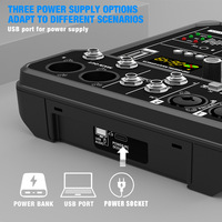 Console de mixage 4 canaux avec interface USB, amplificateur de contrôleur DJ de haute qualité pour karaoké et utilisation musicale à domicile