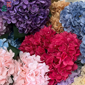 ดอกไฮเดรนเยียประดิษฐ์ ผ้าไหม 5 หัว สีฟ้าชมพู สำหรับตกแต่งงานแต่งงาน ตกแต่งบ้าน ทำด้วยมือ - Product Image 2