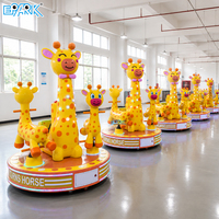 Manège Commercial pour Enfants Thème Girafe, Équipement d'Amusement à Monnayeur pour Aire de Jeux Intérieure Professionnelle