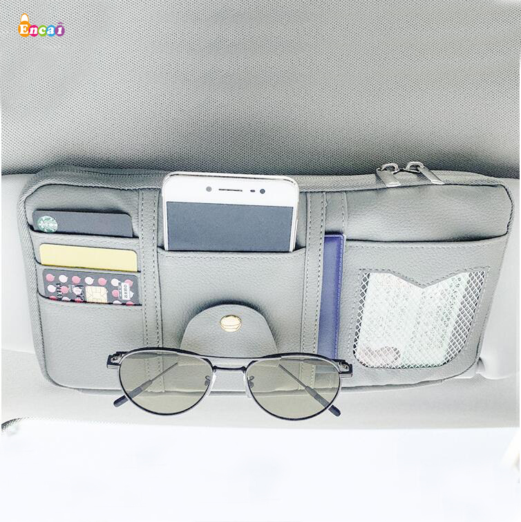 รถ Sun Visor Organizer Vankcp Auto อุปกรณ์ตกแต่งภายในแว่นตากันแดดปากกา CD ขนาดเล็กเอกสารเก็บกระเป๋าผู้ถือ