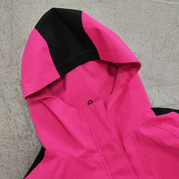 Veste coupe-vent imperméable à capuche pour l'extérieur, coupe ample personnalisée, avec fermeture éclair, design patchwork, en nylon, idéale pour la course à pied