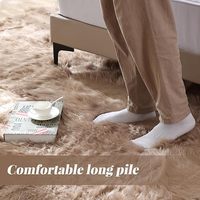 Tapis de salon en fourrure de lapin de luxe, super doux, à poils épais, antidérapant