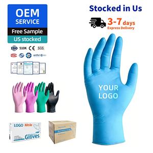 Медицинские одноразовые нитриловые перчатки 4, 5, 6 мил без пудры и латекса для клинического осмотра (Guantes De Nitrilo) - Product Image 1