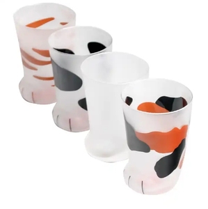 Cat Claw Glas Kaffeetasse Kreative Tier Fußabdrücke Milch Tee Getränke tasse Niedliche Cartoon Milchglas Tasse - Product Image 1