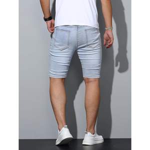 2025 pantalones cortos de mezclilla rasgados en 3D para hombres y mujeres, pantalones cortos de verano informales desgastados Y2K de mezclilla ajustados elásticos de colores - Product Image 4