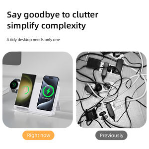 Estación de carga inalámbrica rápida 4 en 1 plegable de 15W <span class=keywords><strong>con</strong></span> lámpara PD y QC3.0 Compatible <span class=keywords><strong>con</strong></span> <span class=keywords><strong>iPhone</strong></span> Apple Watch <span class=keywords><strong>AirPods</strong></span> - Product Image 4