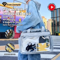 Sac à bandoulière léger en PVC transparent, livraison rapide, approuvé pour les stades, concerts, festivals sportifs, vacances à la plage