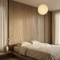 Panneau mural en grain de pin naturel NOVABEX |   Revêtement léger imperméable de 34 mm, garantie 5 ans, pour un style scandinave Japandi moderne