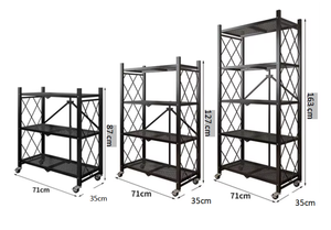 Organizador plegable <span class=keywords><strong>para</strong></span> el hogar, estanterías <span class=keywords><strong>de</strong></span> Servicio Ligero, estante <span class=keywords><strong>de</strong></span> almacenamiento <span class=keywords><strong>de</strong></span> hierro y Metal con pintura negra <span class=keywords><strong>para</strong></span> Cocina - Product Image 3