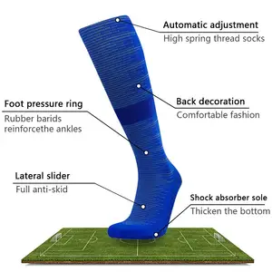 성인과 어린이 축구 양말 미끄럼 방지 두꺼운 맞춤형 로고 스포츠 양말 도매 운동 축구 그립 양말 공장 공급 업체