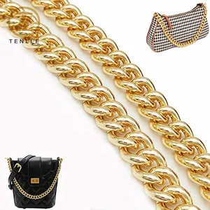 Metal Flat Chunky Chain Strap Replacement For Purse Shoulder Bag Handbag Straps Accessory With Metal Buckles