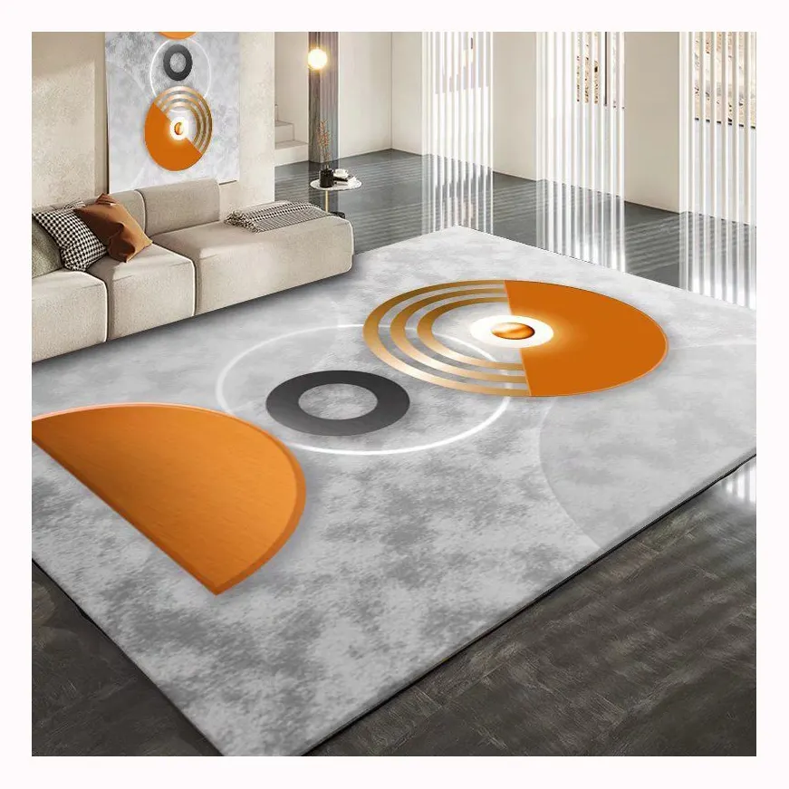 Tapis en polyester imprimé moderne 3d Design tapis de salon en velours de cristal tapis de sol pour la maison