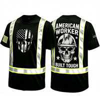 T-shirt de sécurité haute visibilité en polyester/coton pour hommes, manches courtes, vêtements de travail, t-shirt de travail haute visibilité pour les ouvriers du bâtiment