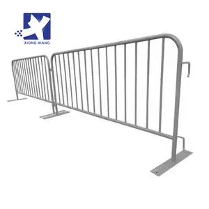 Portable Zinc Galvanized Barrier For Road Safety Walkway Temporary Steel Metal Used Crowd Control Barriers