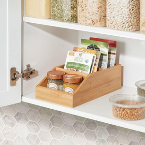 Bamboo Desktop <b>Storage</b> Box With Compartments Multi Purpose Organizer For Desk Neatening - Product Image 2