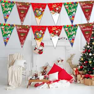 Christmas Themed Pennants Triangle Party <b>Banners</b> Durable Paper Decorations For Holiday Celebration - Product Image 4