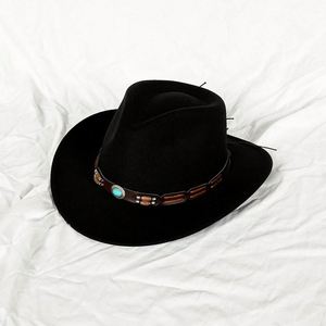 Chapeaux de cowboy occidentaux pour femmes, nouvelle collection 2024, style européen et américain, avec ceinture ornée de perles en bois, pour fêtes, voyages et usage quotidien, vente en gros - Product Image 6
