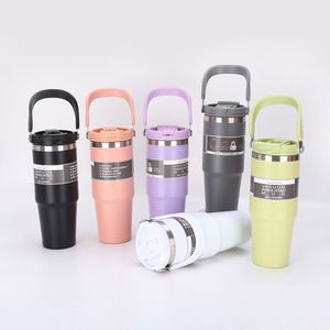 Wholesale 30Oz <b>Large</b> Capacity Stainless Steel Car Ice Bucket Giant Vacuum Thermos Travel Car Tumbler <b>Cup</b> Mug With Handle Straw - Product Image 2