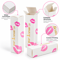 Boîte d'emballage cosmétique personnalisée avec estampage à chaud, boîte en papier recyclable pour rouge à lèvres et gloss, logo imprimé