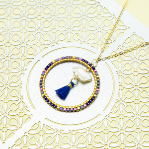 Miyuki semilla cuentas anular étnico colgante collar de perlas con borla collar - Product Image 5